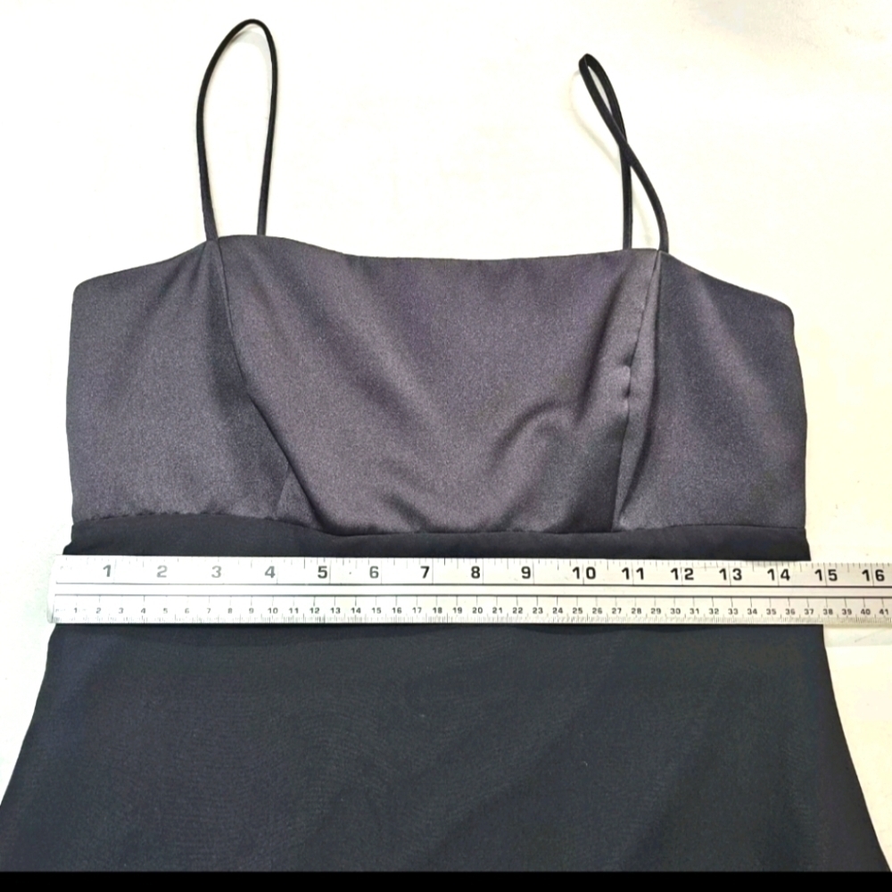 Alfred Angelo Sz 8 Black Satin Formal Evening Party Cocktail Elegant Maxi Dress - Picture 10 of 13